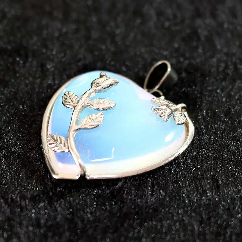 Лидер продаж! Подвеска в виде сердца с опаловым камнем 27x33 мм | Украшения и