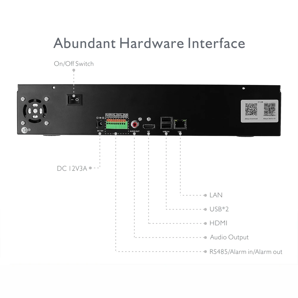 Муравьи 4CH 8CH 16CH H.265 4 К (8MP) Onvif NVR Поддержка 2x6 ТБ SATA HDD с AEEye смартфон Посмотреть