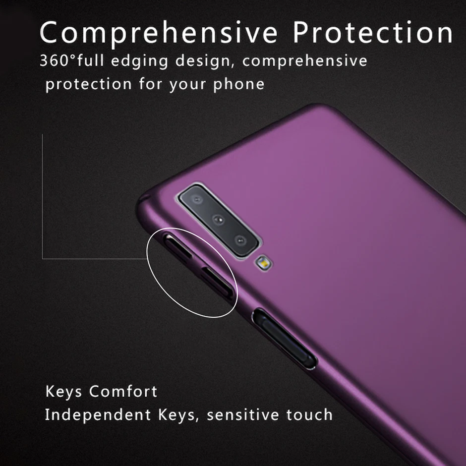 Жесткий пластиковый чехол для Samsung Galaxy A7 2018 крышка простой матовый защитный