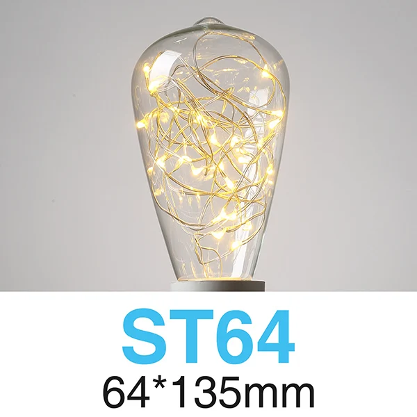 ST64-WW E27 Светодиодный светильник накаливания 40 Вт 1,8 Вт RGB теплый белый ac220в лампа Эдисона праздничное Рождественское украшение лампада DIY для гостиной - Цвет: ST64-WW