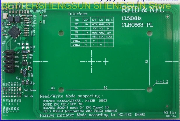 

Модуль RFID/NFC CLRC663, модуль считывания и записи, расстояние