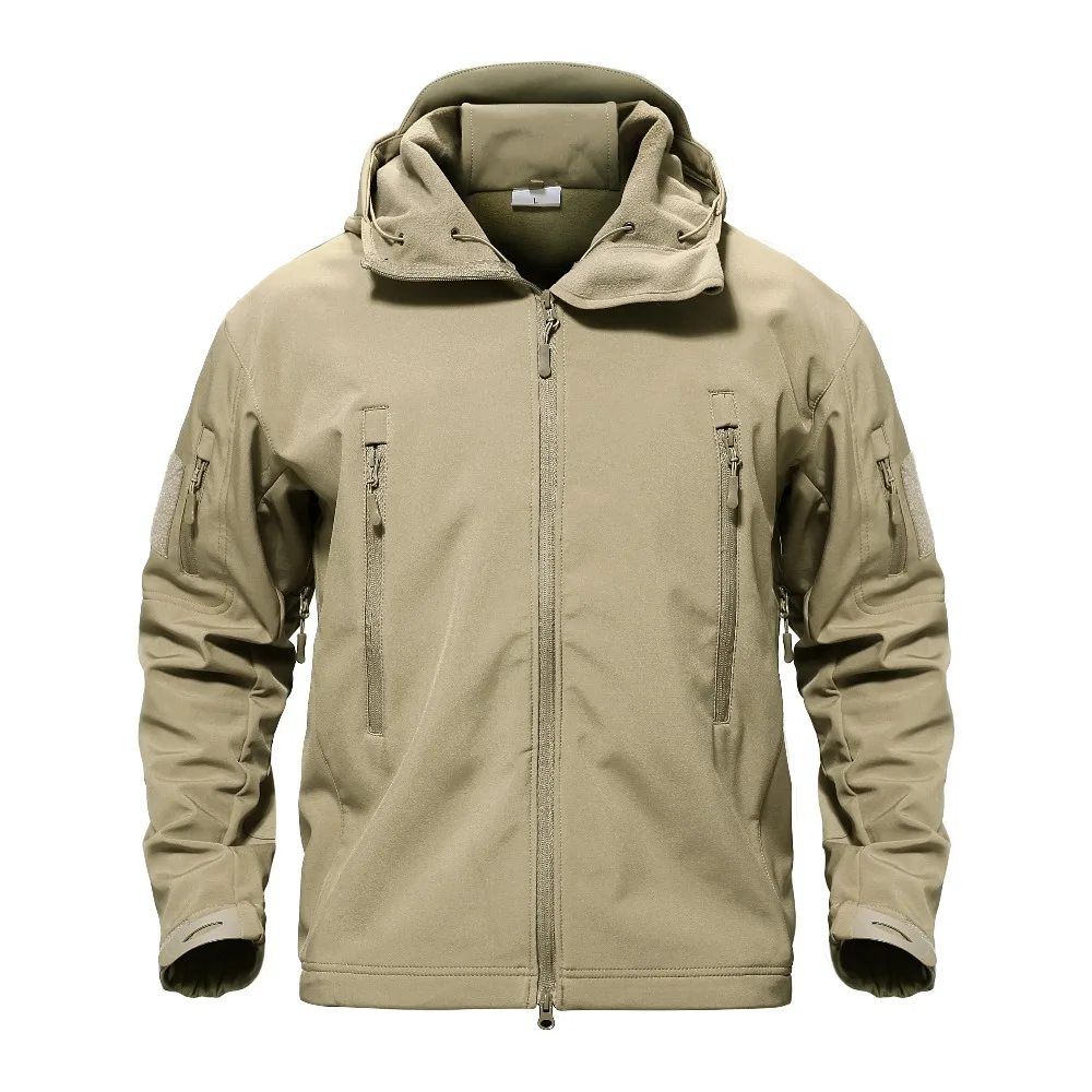 Kuezle Акула кожи Военная Униформа куртка Для мужчин Softshell Waterpoof камуфляж одежда