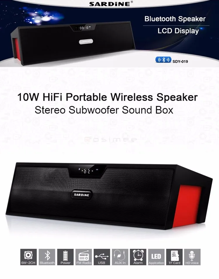 Сардины Bluetooth Динамик FM радио 10 Вт Портативный стерео Беспроводной Динамик s с микрофоном PK Piple S5 Bluedio BS-3 J-BL SL-1000S