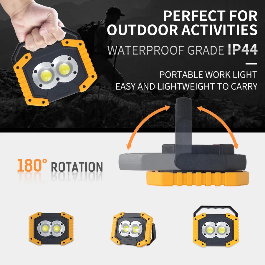 Портативный фонарь COB светодиодный рабочий светильник постоянного тока 20 Вт 5 В 1