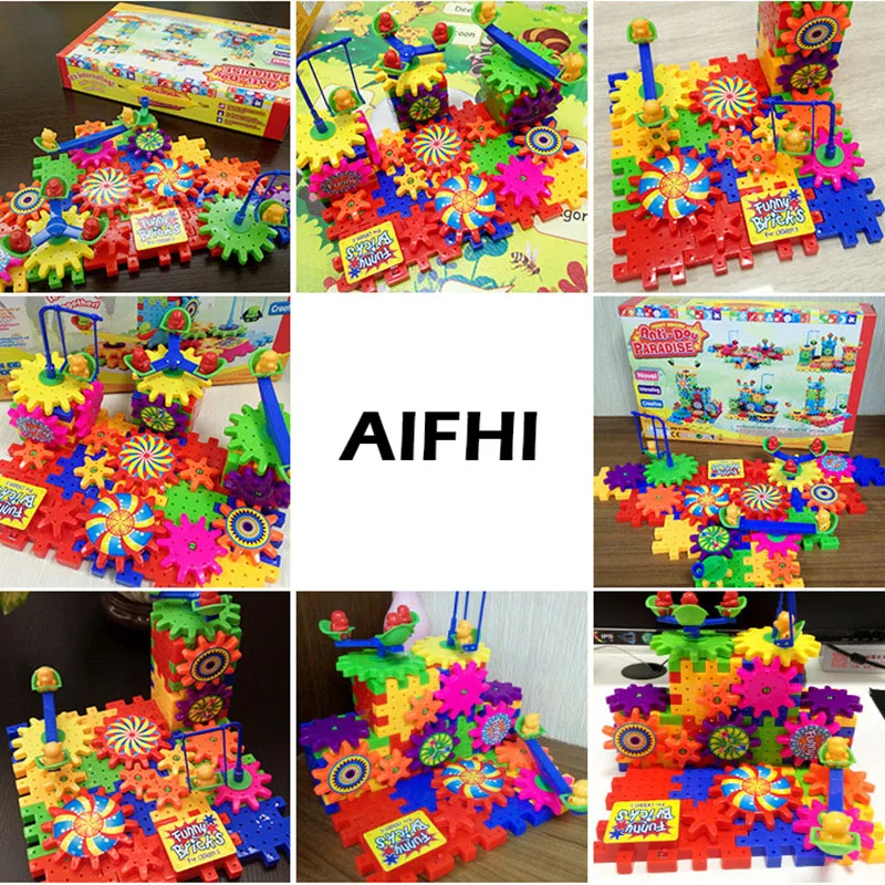 AIFHI gear machinery игрушка 82 шт. удивительные электрические строительные блоки для
