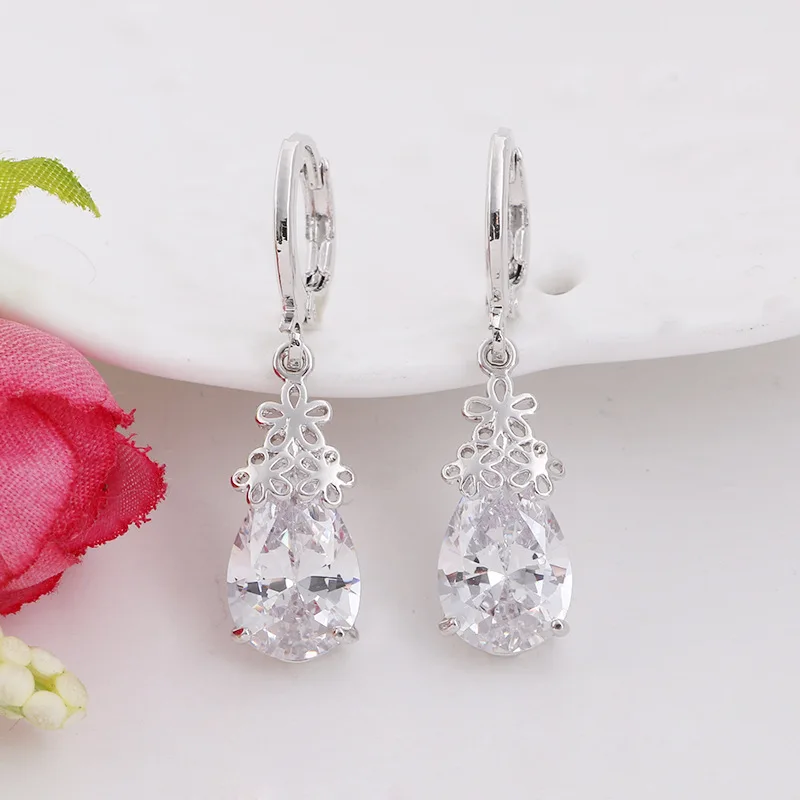 Женские серьги-подвески с серебряным покрытием в форме капли | Украшения и