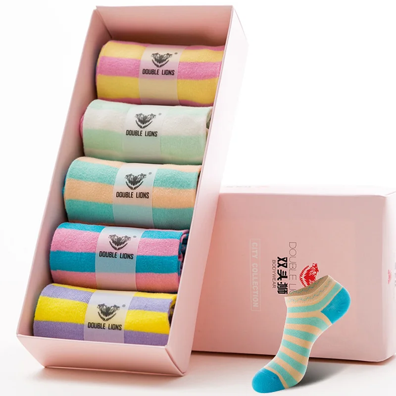 2016 Летом женские носки Мелкая рот Невидимые Чистого хлопка Подарочной Коробке