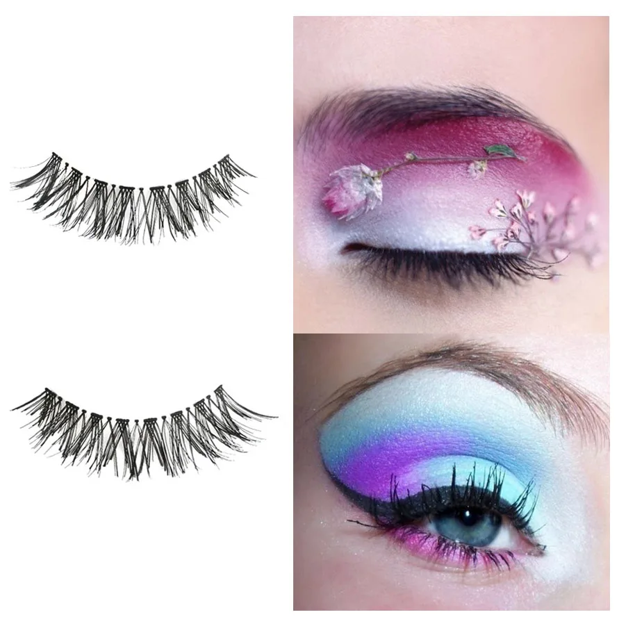 

50Pairs Wholesale&Dropship Black Natural Long False Eyelashes Handmade Makeup Eye Lashes Extension Beauty Cross False Eyelashes