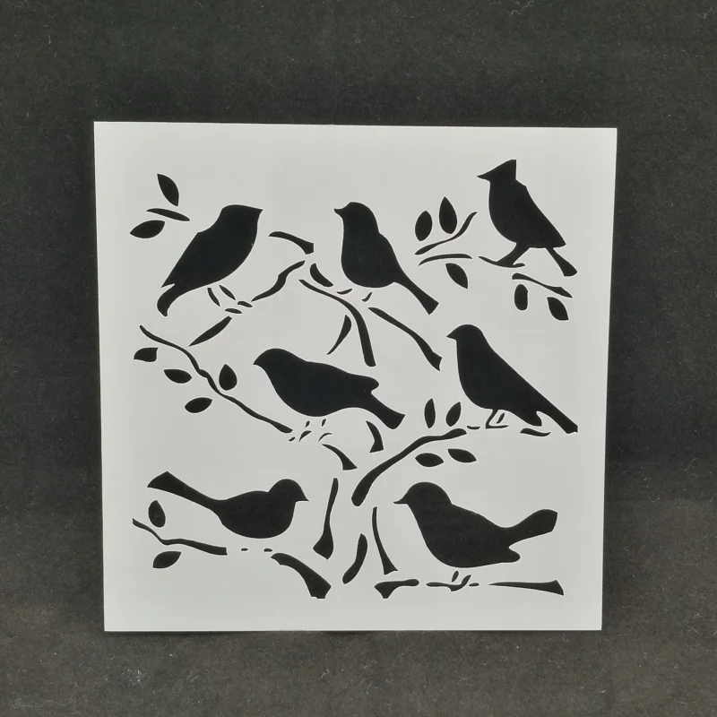 

13*13 Birds Layering Stencils Drawing Color Spraying Stencil for Diy scrapbook/photo album coloring,painting stencil,home decor