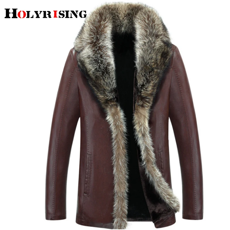 Holyrising 5XL Размер зимние Утепленные искусственная кожа повседневные мужские