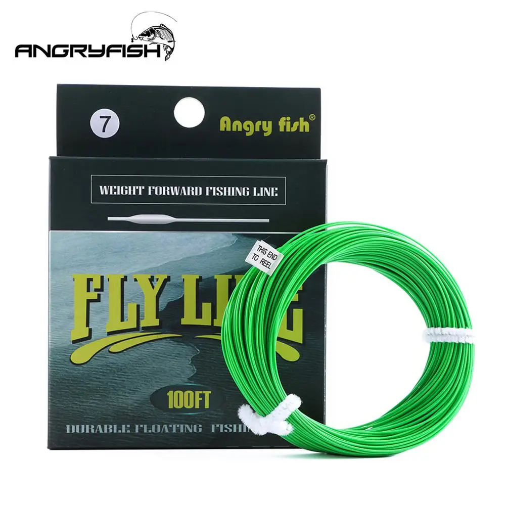 ANGRYFISH WF 5F/6F/7F 100FT рыболовная леска для ловли рыбы Вес вперед плавающая нейлоновая