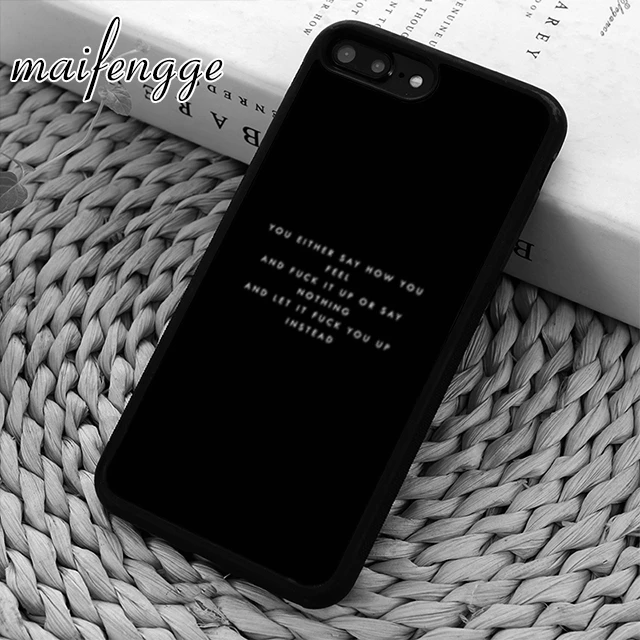 Черный чехол maifengge в эстетике с минималистичными цитатами для телефона iPhone 5 6s 7 8