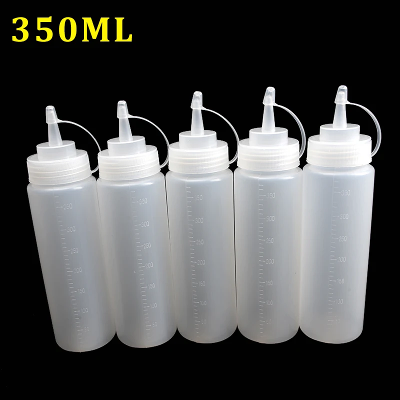 5pcs 350ml 5 шт. аппликатор для клеклеевой бутылки 120 мл/200 мл/350 мл/500 мл пластиковый дозатор для жидкого клея бутылка для бумажного квиллинга ремесло - Цвет: 5pcs 350ml