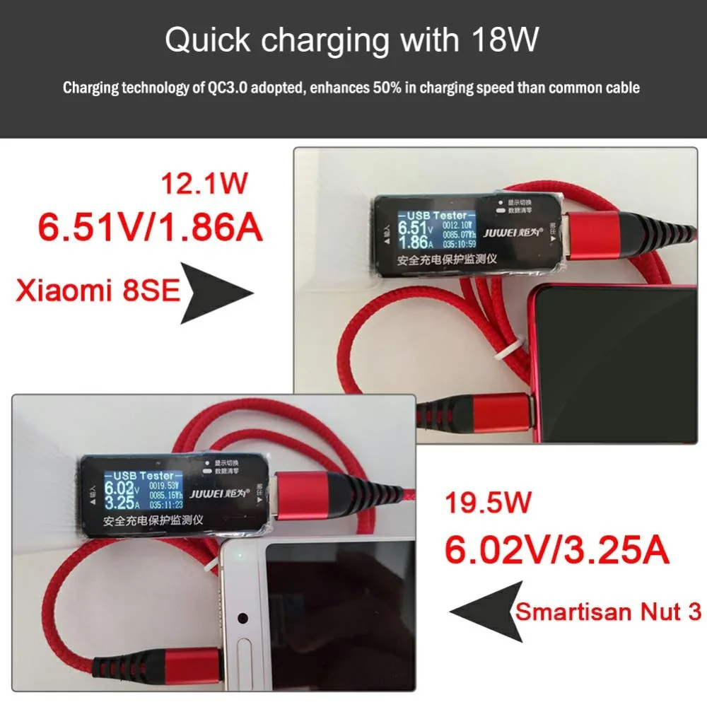 TOPK AN42 2 м 3 м usb type C кабель для мобильного телефона USB C кабель 3 А Быстрая зарядка 3,0 Быстрая зарядка USB-C кабель type C