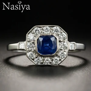 Кольцо из серебра 925 пробы с аквамарином и фианитом