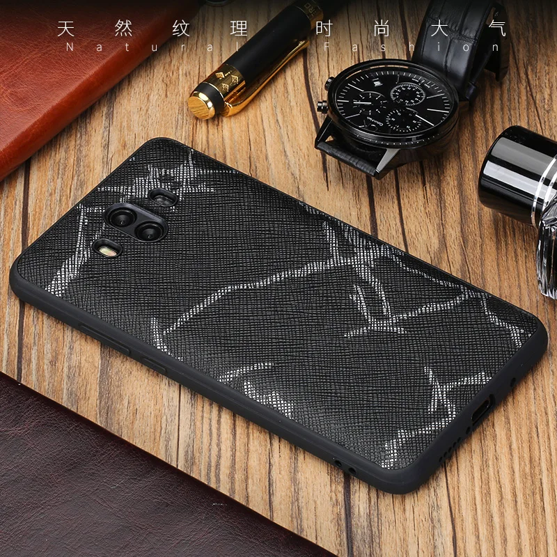 Роскошный чехол из натуральной кожи для телефона HUAWEI Mate 9 10 текстурная задняя