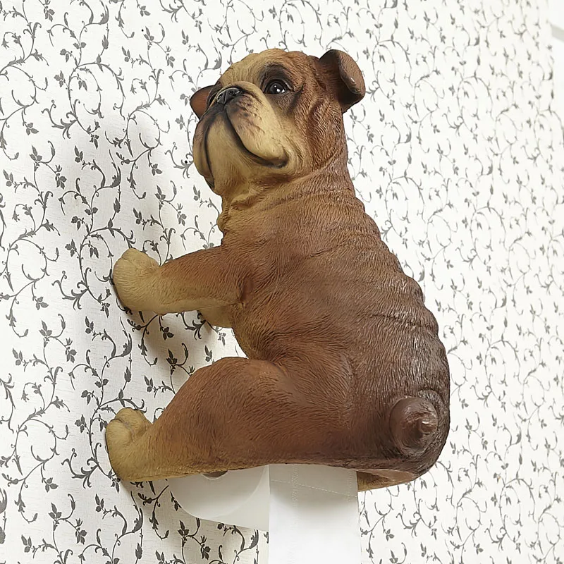 Мопс держатель для туалетной бумаги в рулонах бульдог креативный животный