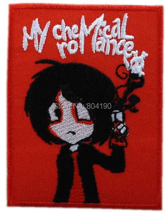 My Chemical Romance красный логотип вышитая музыкальная группа железная и ПРИШИТАЯ нашивка Рок Панк тяжелый металл Лоскутные Аксессуары Одежда