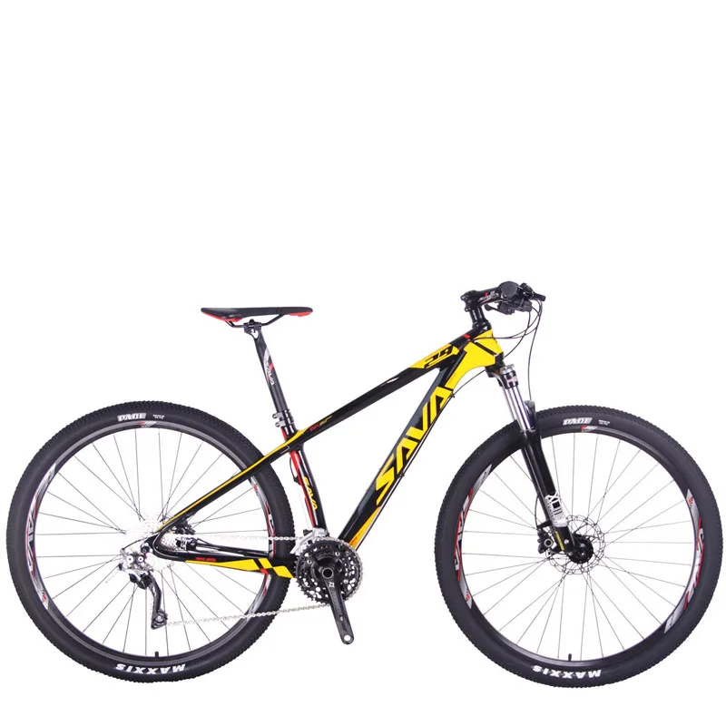 Black yellow SAVA горный велосипед 29 карбоновый горный велосипед 29 mtb велосипед углеродное волокно велосипед mtb велосипед для мужчин Взрослый велосипед 29 дюймов vvt homme - Цвет: Black yellow