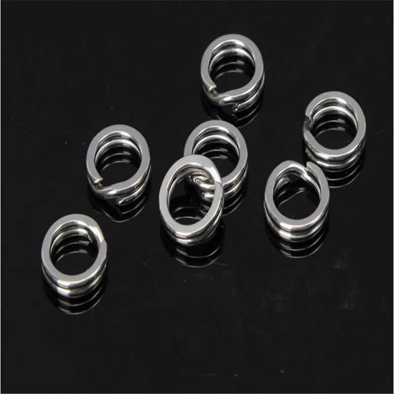 50 шт./лот разрезные кольца из нержавеющей стали сверхпрочное двойное кольцо для