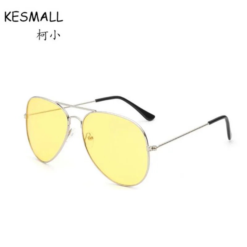 Kesmall солнцезащитные очки Для женщин модные мужские желтые линзы Ночное видение