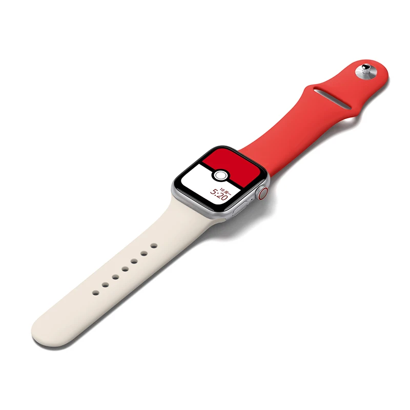 Мягкий силиконовый ремешок для наручных часов Apple Watch, ремешок 42 мм, 38 мм, Версия 44 мм 40 мм два комплекта Diy комбинации наручных часов iwatch серии 4/3/2/1 спортивный ремешок - Цвет: E combination