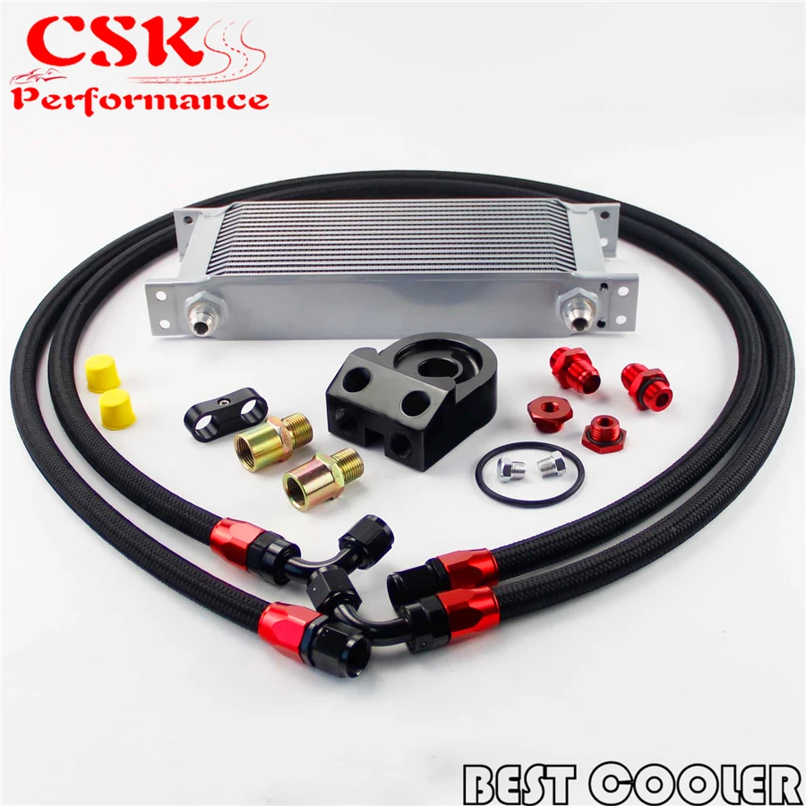 16 ряд AN 8AN универсальный двигатель масляный радиатор для EVO DSM EK STI WRX SR20DET|engine oil cooler