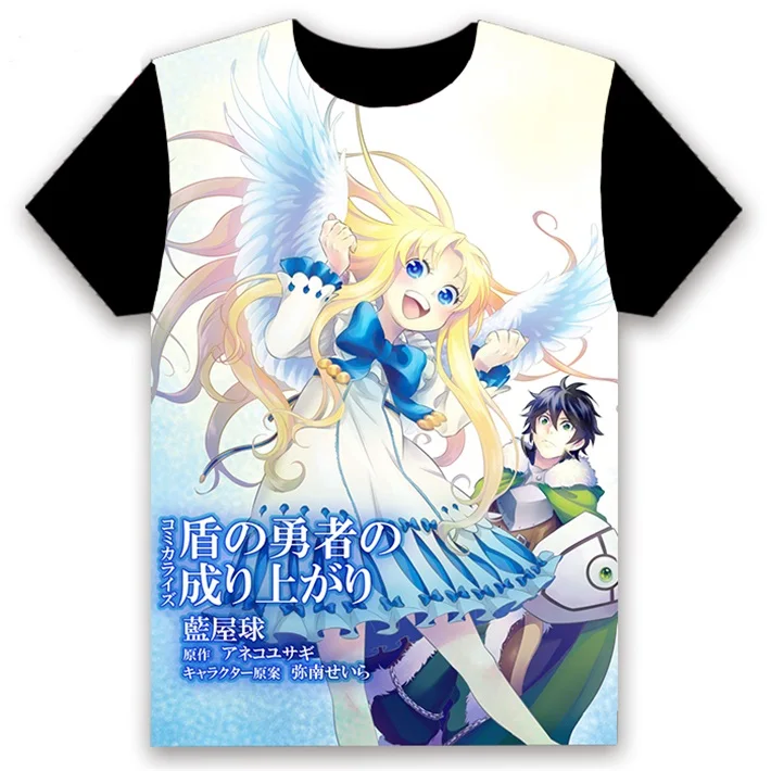 Футболка аниме The Rising of the Shield Hero Naofumi Iwatani Косплей короткий рукав для женщин и мужчин черная футболка Повседневная летняя рубашка Otaku - Цвет: 6