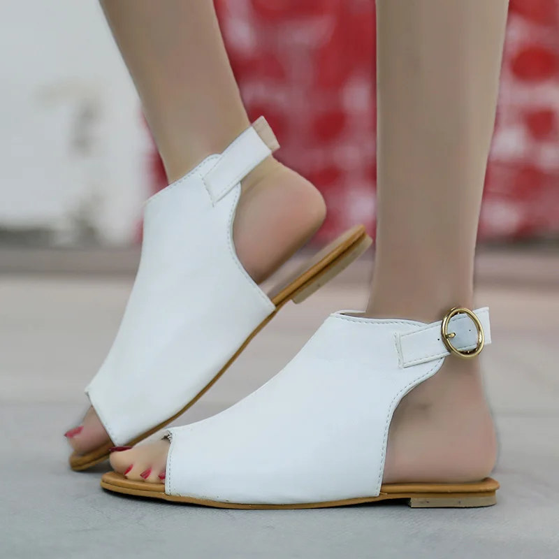 Женские босоножки на плоской подошве повседневные сандалии для работы Летние