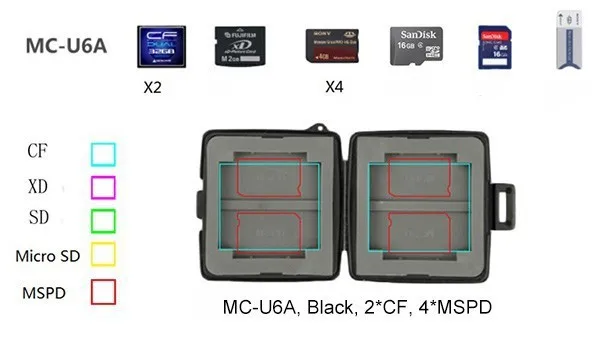Номер отслеживания чехол для карты памяти водонепроницаемый жесткий Micro SD чехол MC-4 для 4CF 8XD и 8 держатель карт Micro SD