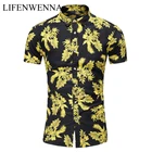 Плюс Размеры 6XL 7XL Для мужчин рубашки новые летние с модным принтом Футболка с коротким рукавом Для мужчин s одежда тенденция Повседневное Тонкий Пляж гавайская рубашка