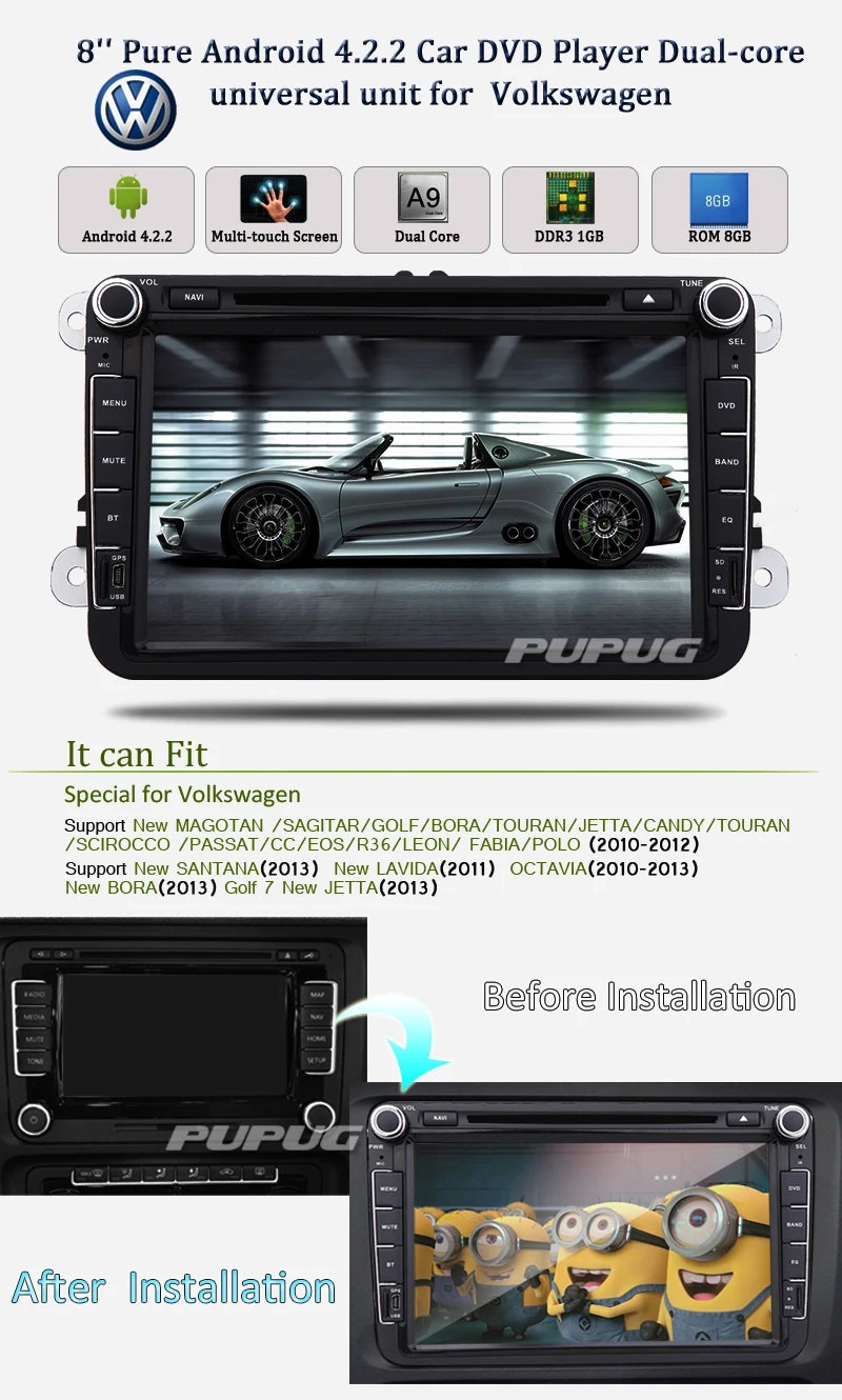 Android 5 1 стерео EQ Зеркало Link суб сенсорный экран с USB OBD2 CanBus RDS Авто Логотип DVD Радио