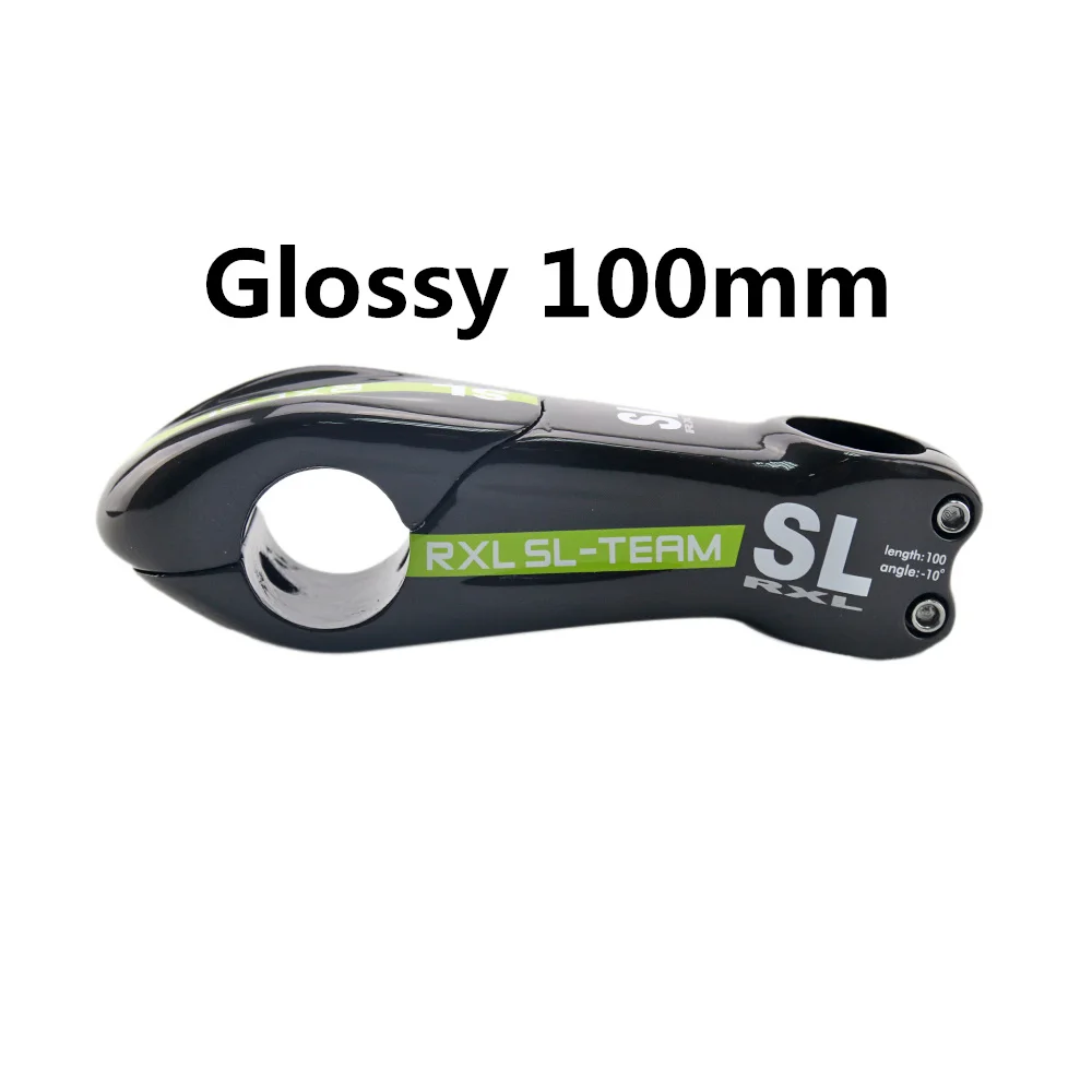 Green Glossy 100mm Без логотипа вынос руля для горного велосипеда 28,6-31,8 мм карбоновый Дорожный велосипед Велоспорт стволовых углеродное волокно ручки велосипеда руль 10 градусов 90/100/110 мм Mtb - Цвет: Green Glossy 100mm