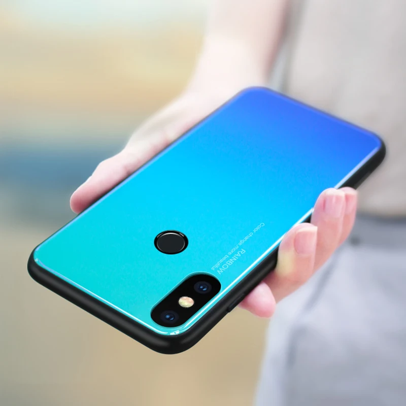Стекло антидетонационных чехол для телефона xiaomi mi 8 ярких цветов TPU + PC мягкую hard