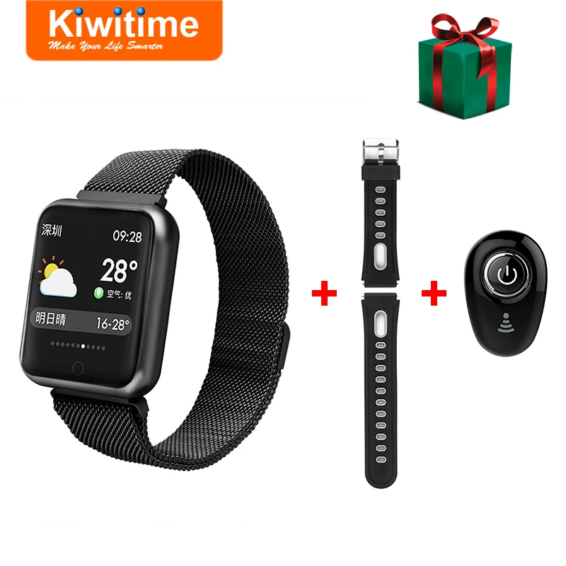 Смарт-часы KIWITIME P68, водонепроницаемые, IP68, фитнес-браслеты, кровяное давление, монитор сердечного ритма, женские Смарт-часы для iPhone, Android