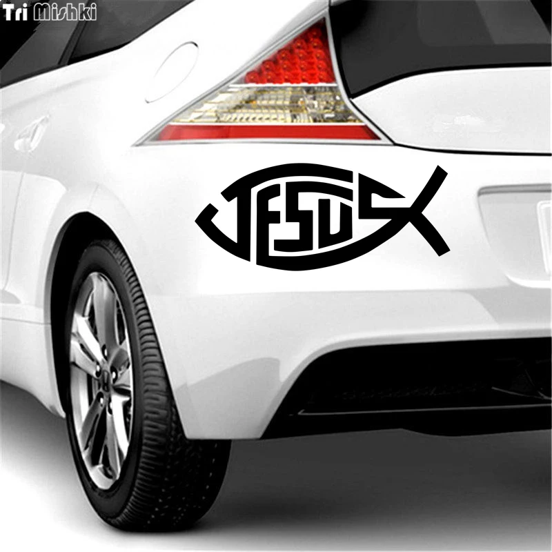 Tri Mishki HZX1016 15*6 4 см с христианскими текстами и рыбы символ автомобиля стикер