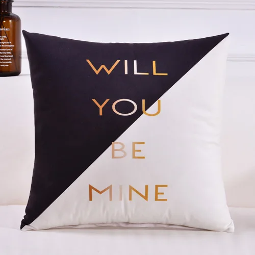 Cushion cover12 Черные, желтые, полосатые подушки, Золотое любовное сердце, с рисунком оленя, наволочка, домашний стул, диван-кровать в машине, декоративные наволочки - Цвет: Cushion cover12