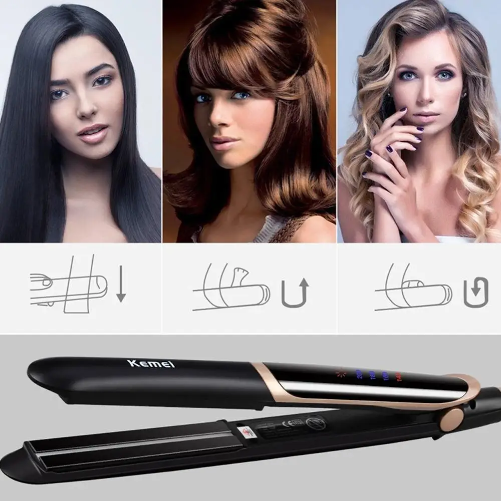 Электрический Выпрямитель для волос с температурным дисплеем турмалиновый