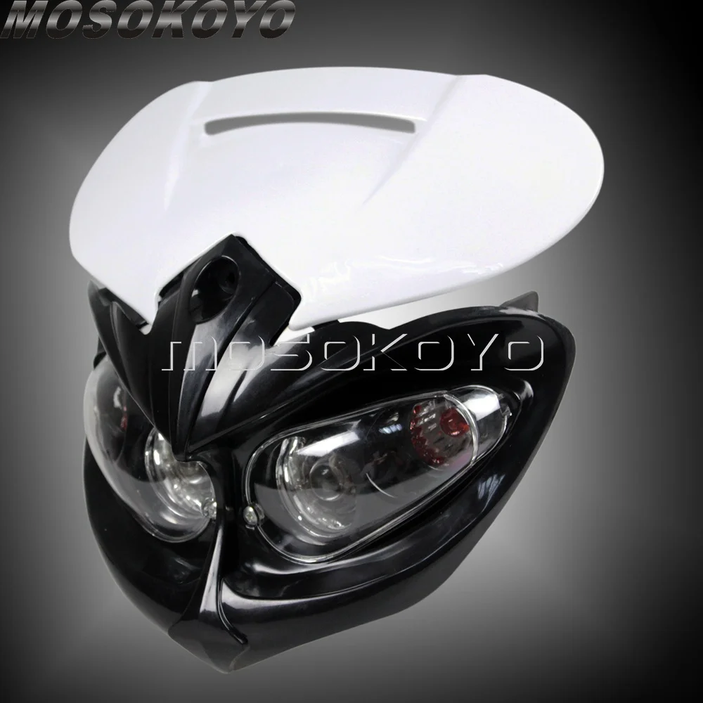 Передняя фара 18 Вт для мотоцикла внедорожная белый обтекатель супермото Honda Kawasaki