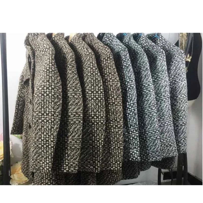 2020 Autumn Fashion Elegant Mother Turtleneck Plaid Slim Long Tweed Woolen Outerwear Female New Women's Wool Blends Coat Winter | Женская