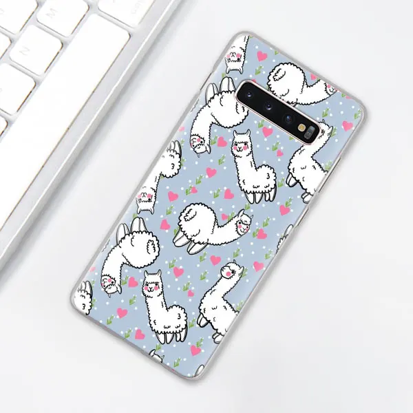 004 Милый ламы Альпака чехол для телефона для samsung Galaxy S10e S10 плюс S7 S8 S9 Plus, Note 8, 9, 10, плюс S10 5G M20 M30 жесткий чехол Coque - Цвет: 004