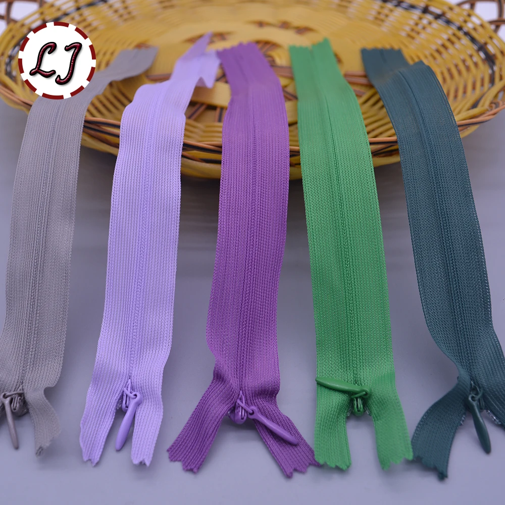 Высокое качество 6 шт./лот красочная невидимая молния 25 см задняя подушка юбка скрытая 3 # нейлоновая для