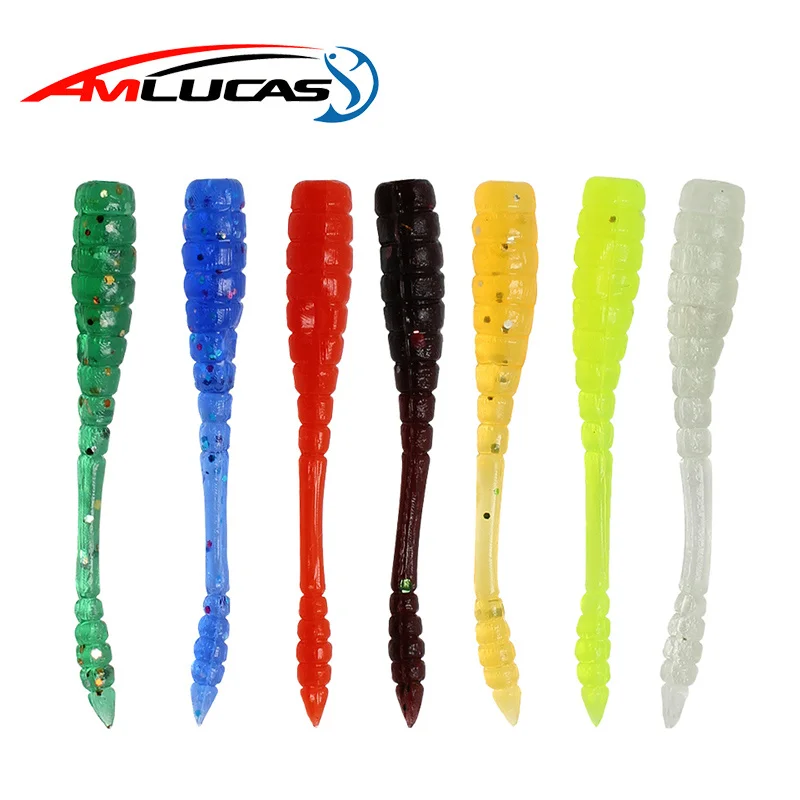 Мягкая приманка 50 шт./лот имитация дождевого червя красные черви 45 мм 0 4 г