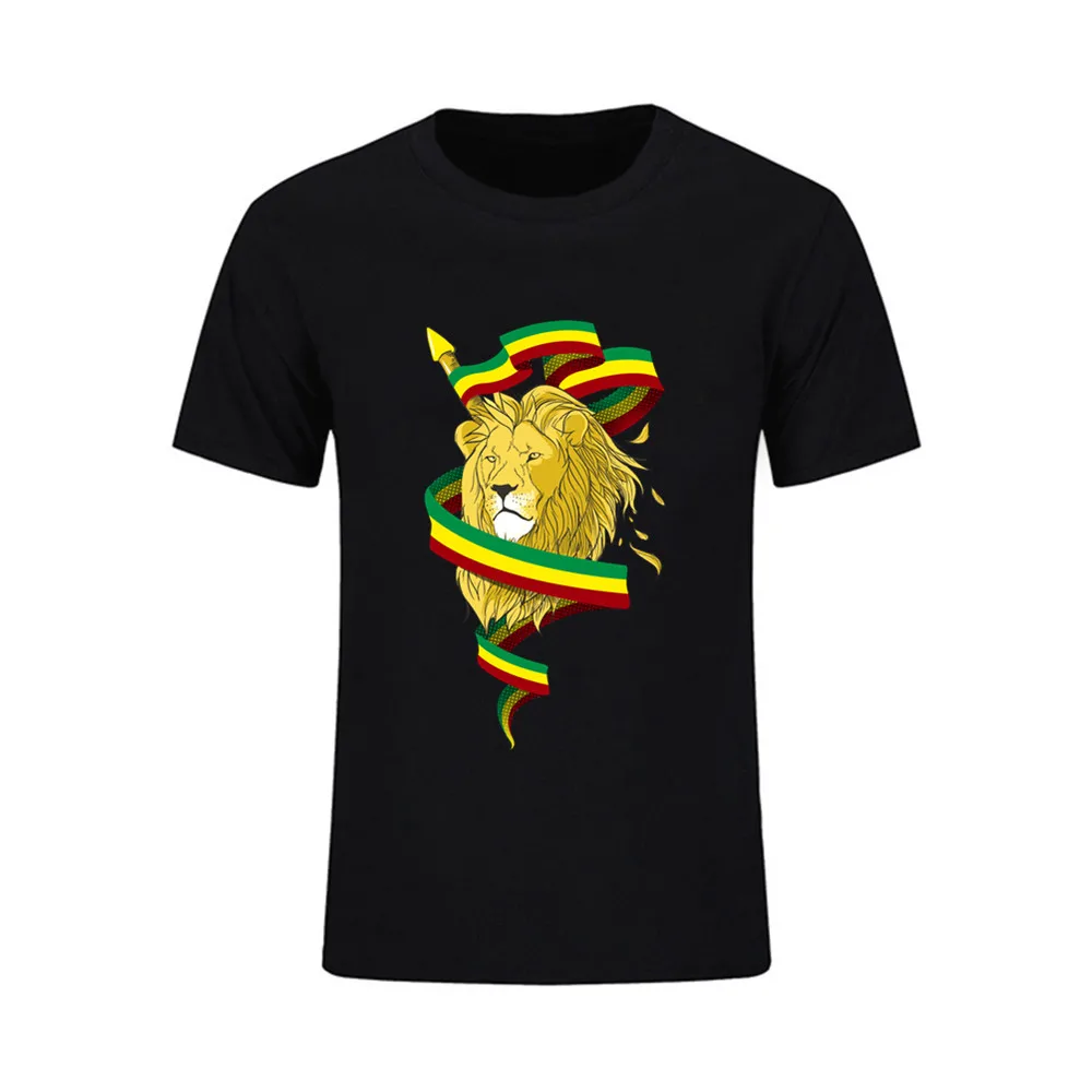 Мужские футболки регги Лев Зион костюм Взрослый раста Новинка Camisetas натуральный