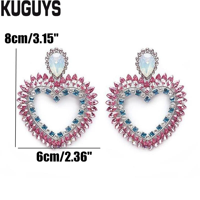 Женские серьги подвески KUGUYS длинные с кристаллами вечерние свадебные