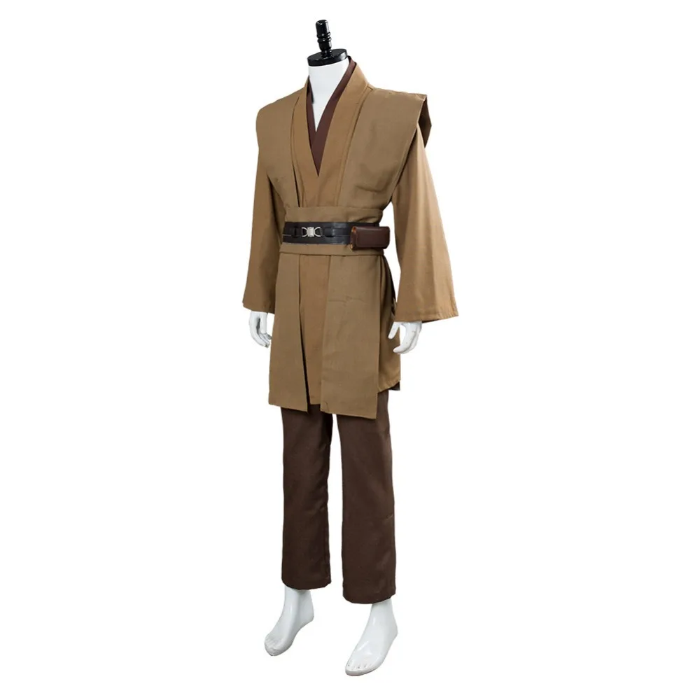 Звездный Косплей Wa Kenobi джедай костюм для косплея Туника коричневый халат джедая