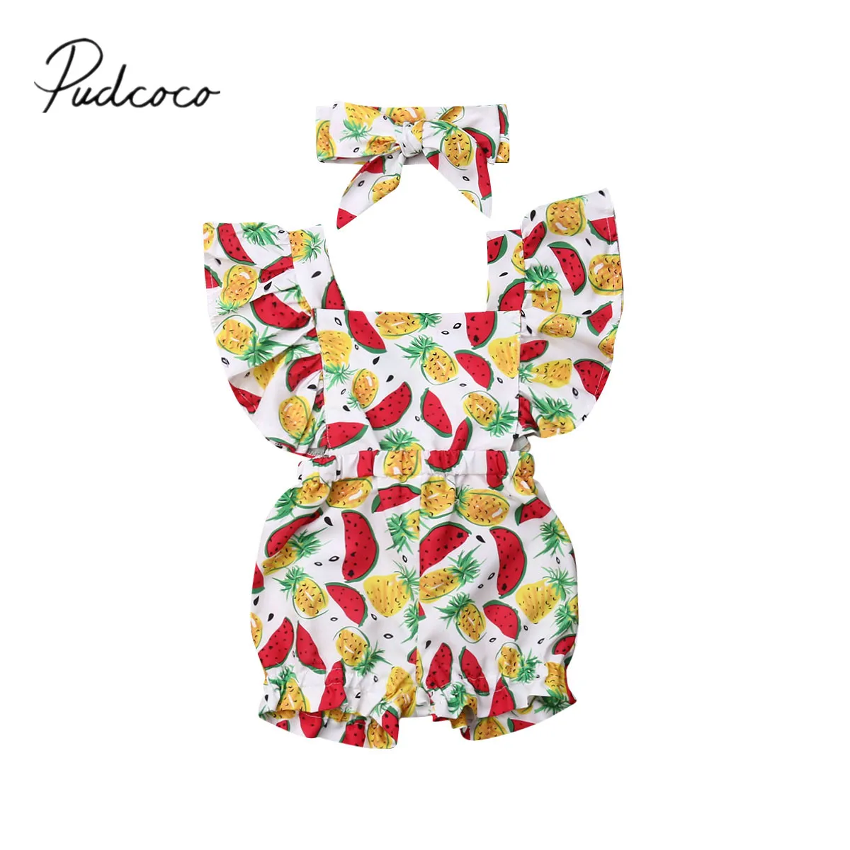 2 шт. детский летний комбинезон с коротким рукавом и оборками | Мать ребенок