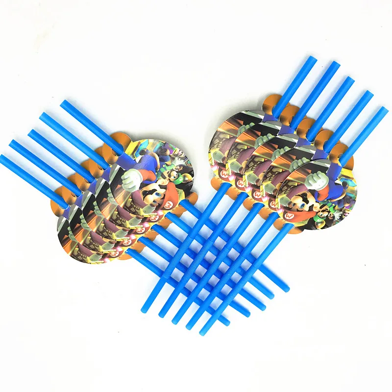 10 шт./лот Гибкая соломенная детская Солома для дня рождения бумажная вечеринки на