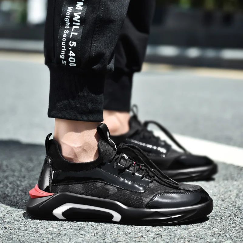 Легкая модная обувь мужские повседневные кроссовки с эластичным ремешком