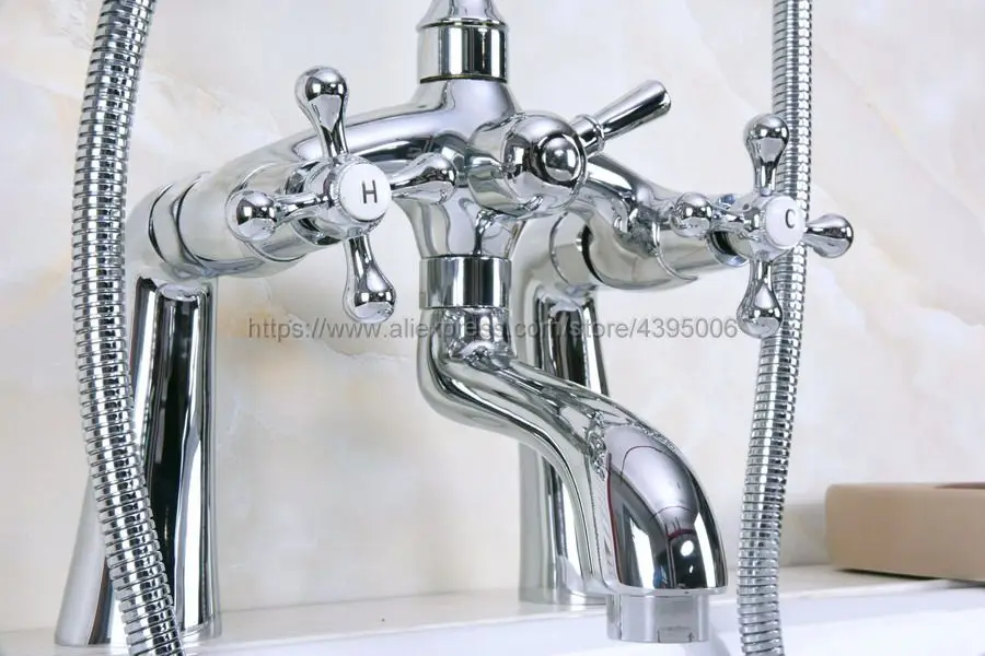 Полированные хромированные смесители для ванны устанавливаемый на раковину в